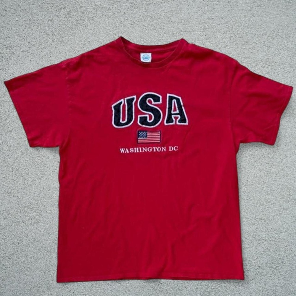 Vintage Delta Pro Weight Red USA Washington DC T-Shirt XL 90s